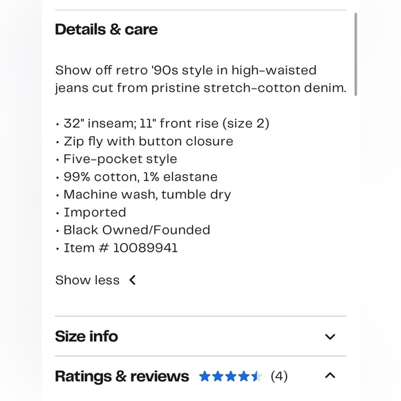 Good American Good 90’s White Jeans (size 10) - Picture 15 of 15